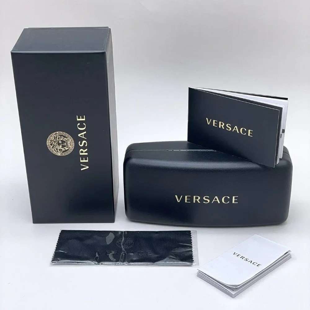 NEW Versace VE2252 100287 BRAND NEW Gold Dark Grey Metal Pilot Unisex Sunglasses